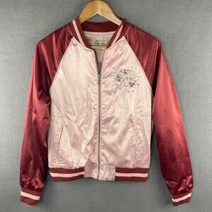 Ashley Downtown Collection  Floral Embroidered Bomber Jacket Women’s Medium